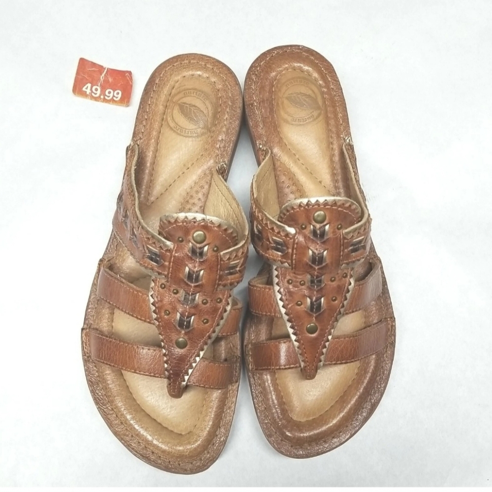 Women's Nurture Sarstoga Sandal Shoes Sz 6½M Leather Upper Nutty Brown